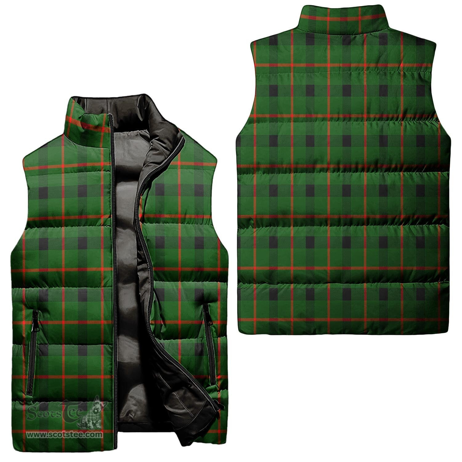 Scottish Kincaid Modern Tartan Tartan Puffer Vest, Tartan Plaid Sleeveless Down Jacket Scottish Plaid Tartan Plaid - ScotsTee - scotstee.com