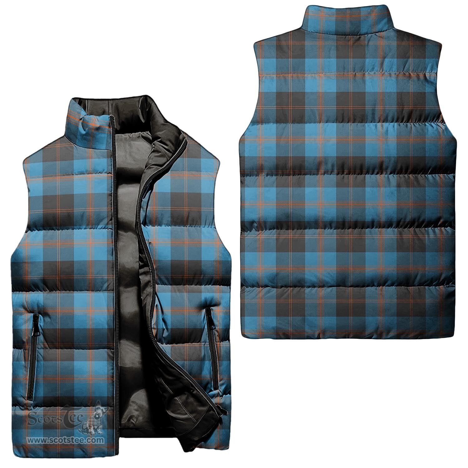 Scottish Horsburgh Tartan Tartan Puffer Vest, Tartan Plaid Sleeveless Down Jacket Scottish Plaid Tartan Plaid - ScotsTee - scotstee.com