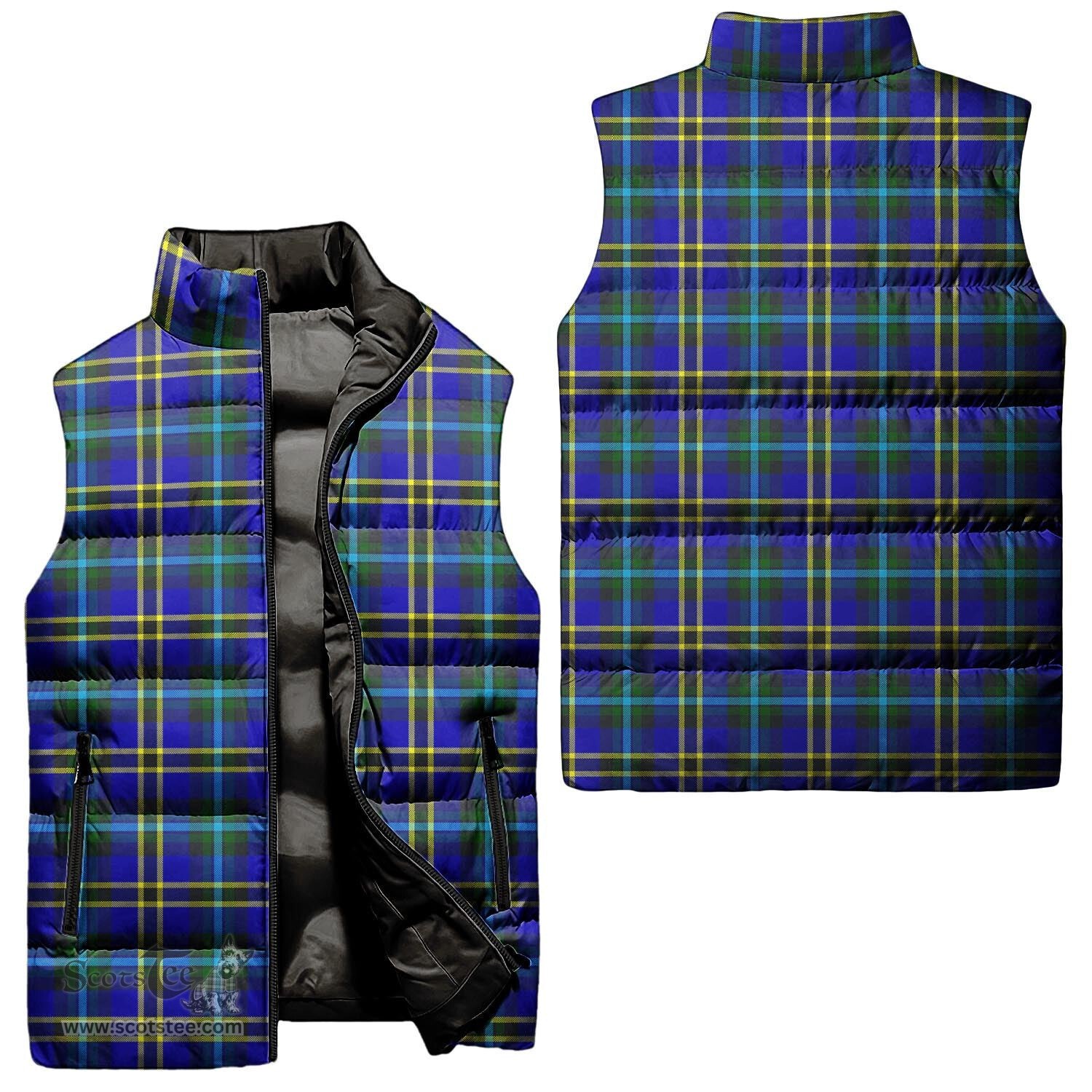 Scottish Hope Modern Tartan Tartan Puffer Vest, Tartan Plaid Sleeveless Down Jacket Scottish Plaid Tartan Plaid - ScotsTee - scotstee.com