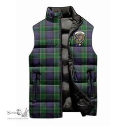 Scottish Leslie Hunting Clan Tartan Puffer Vest, Family Crest Plaid Sleeveless Down Jacket Scottish Plaid Tartan Plaid - ScotsTee - scotstee.com