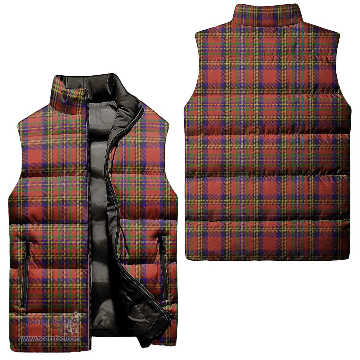 Scottish Hepburn Tartan Tartan Puffer Vest, Tartan Plaid Sleeveless Down Jacket Scottish Plaid Tartan Plaid - ScotsTee - scotstee.com