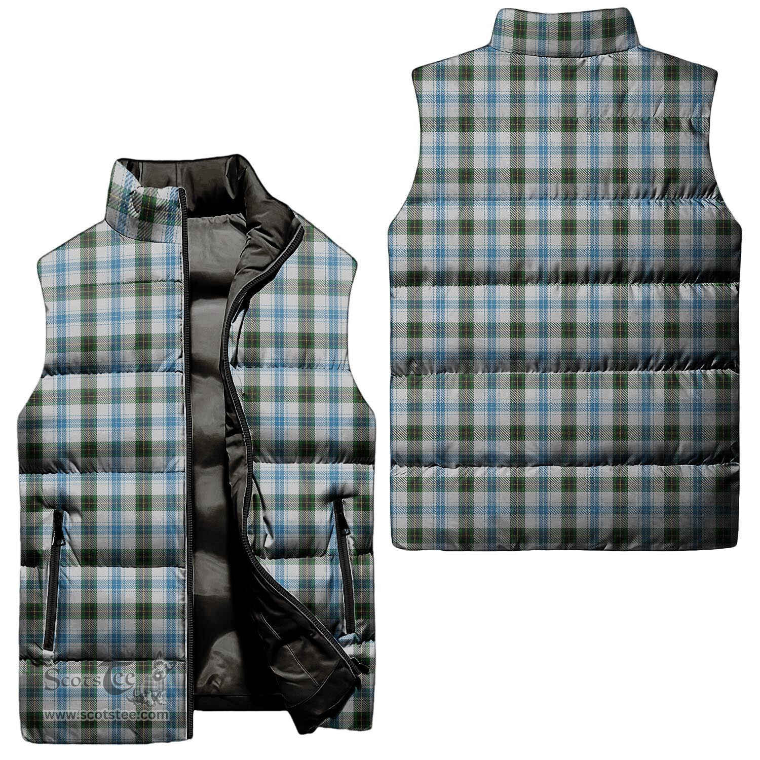 Scottish Henderson Dress Tartan Tartan Puffer Vest, Tartan Plaid Sleeveless Down Jacket Scottish Plaid Tartan Plaid - ScotsTee - scotstee.com