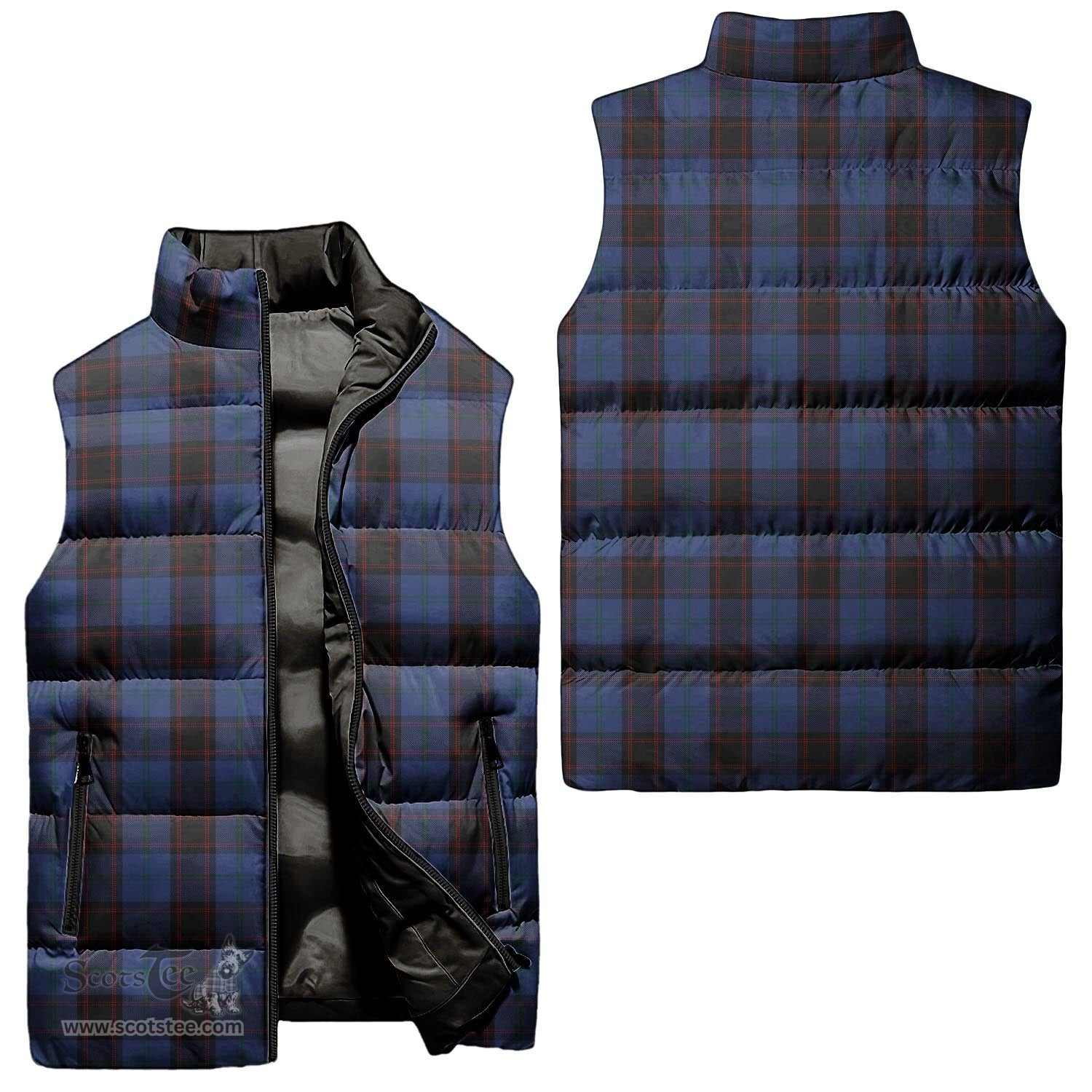 Scottish Home (Hume) Tartan Tartan Puffer Vest, Tartan Plaid Sleeveless Down Jacket Scottish Plaid Tartan Plaid - ScotsTee - scotstee.com
