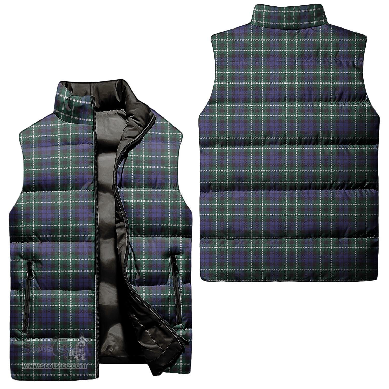 Scottish Graham of Montrose Modern Tartan Tartan Puffer Vest, Tartan Plaid Sleeveless Down Jacket Scottish Plaid Tartan Plaid - ScotsTee - scotstee.com