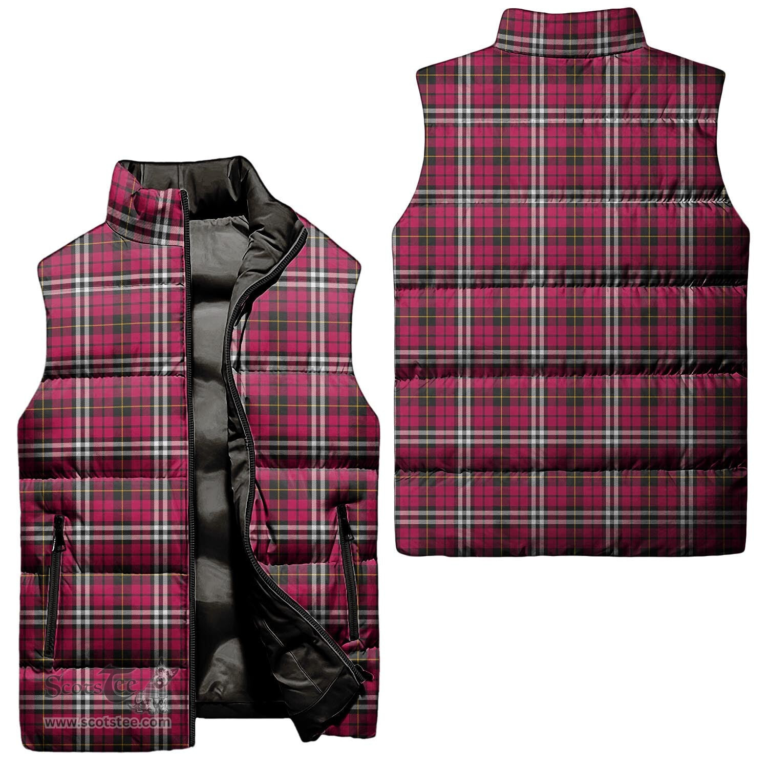 Scottish Little Tartan Tartan Puffer Vest, Tartan Plaid Sleeveless Down Jacket Scottish Plaid Tartan Plaid - ScotsTee - scotstee.com