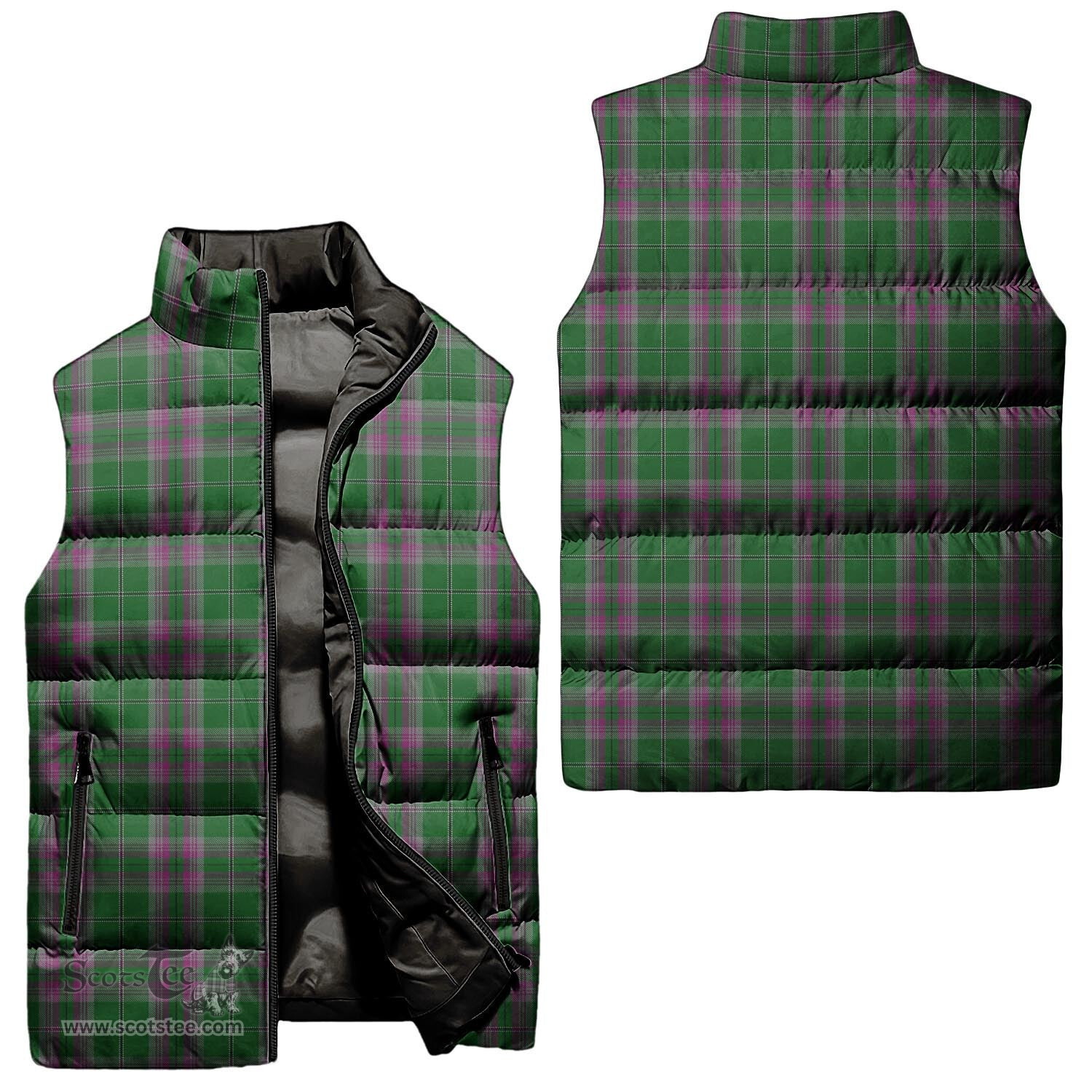 Scottish Gray Hunting Tartan Tartan Puffer Vest, Tartan Plaid Sleeveless Down Jacket Scottish Plaid Tartan Plaid - ScotsTee - scotstee.com