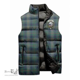 Scottish Kennedy Modern Clan Tartan Puffer Vest, Family Crest Plaid Sleeveless Down Jacket Scottish Plaid Tartan Plaid - ScotsTee - scotstee.com