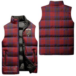 Scottish Leslie Red Clan Tartan Puffer Vest, Family Crest Plaid Sleeveless Down Jacket Scottish Plaid Tartan Plaid - ScotsTee - scotstee.com