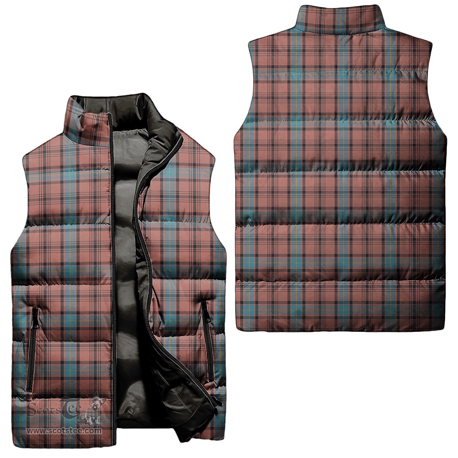 Scottish Hannay Dress Tartan Tartan Puffer Vest, Tartan Plaid Sleeveless Down Jacket Scottish Plaid Tartan Plaid - ScotsTee - scotstee.com
