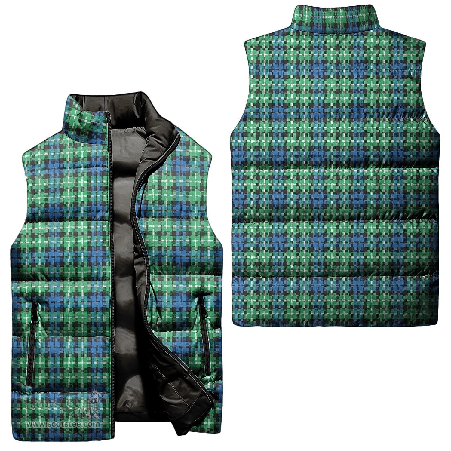 Scottish Graham of Montrose Ancient Tartan Tartan Puffer Vest, Tartan Plaid Sleeveless Down Jacket Scottish Plaid Tartan Plaid - ScotsTee - scotstee.com
