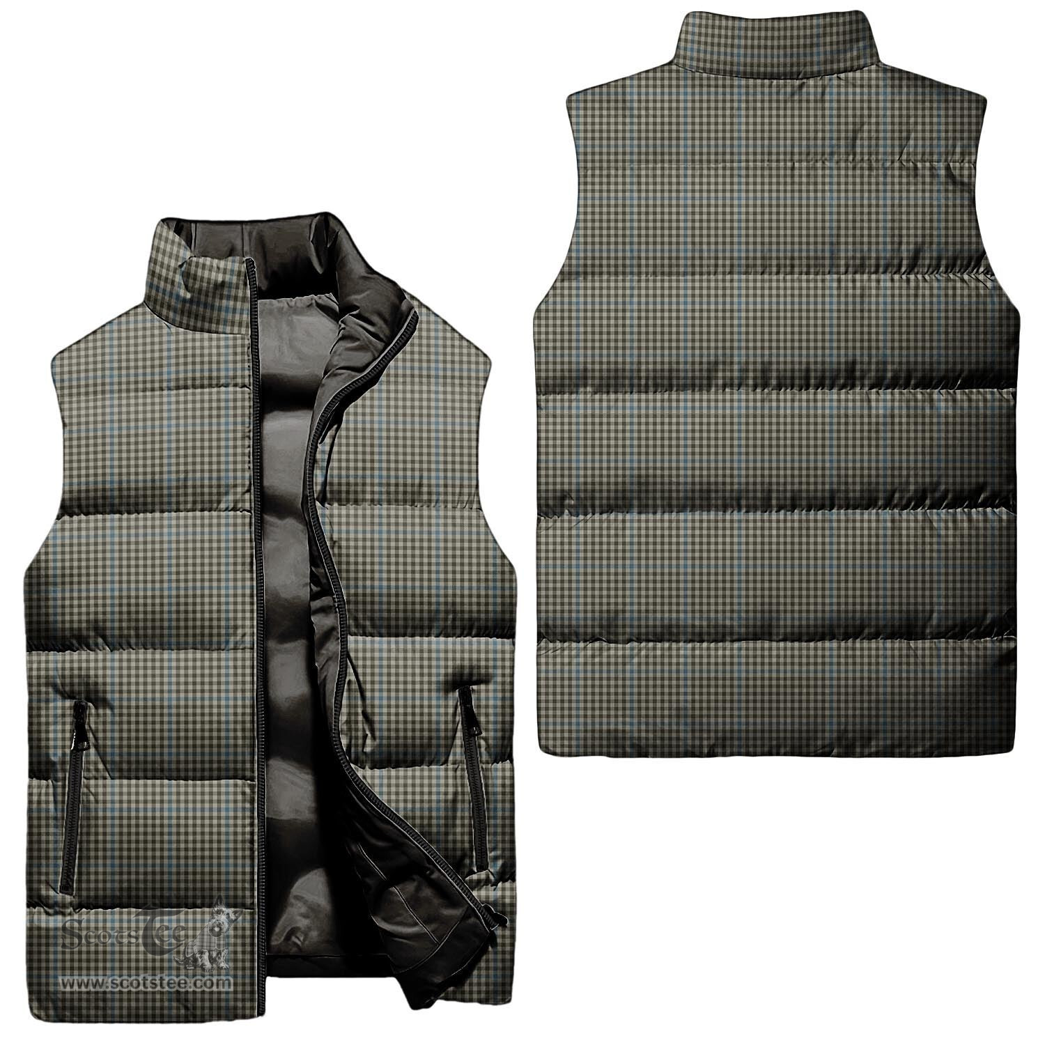 Scottish Haig Tartan Tartan Puffer Vest, Tartan Plaid Sleeveless Down Jacket Scottish Plaid Tartan Plaid - ScotsTee - scotstee.com