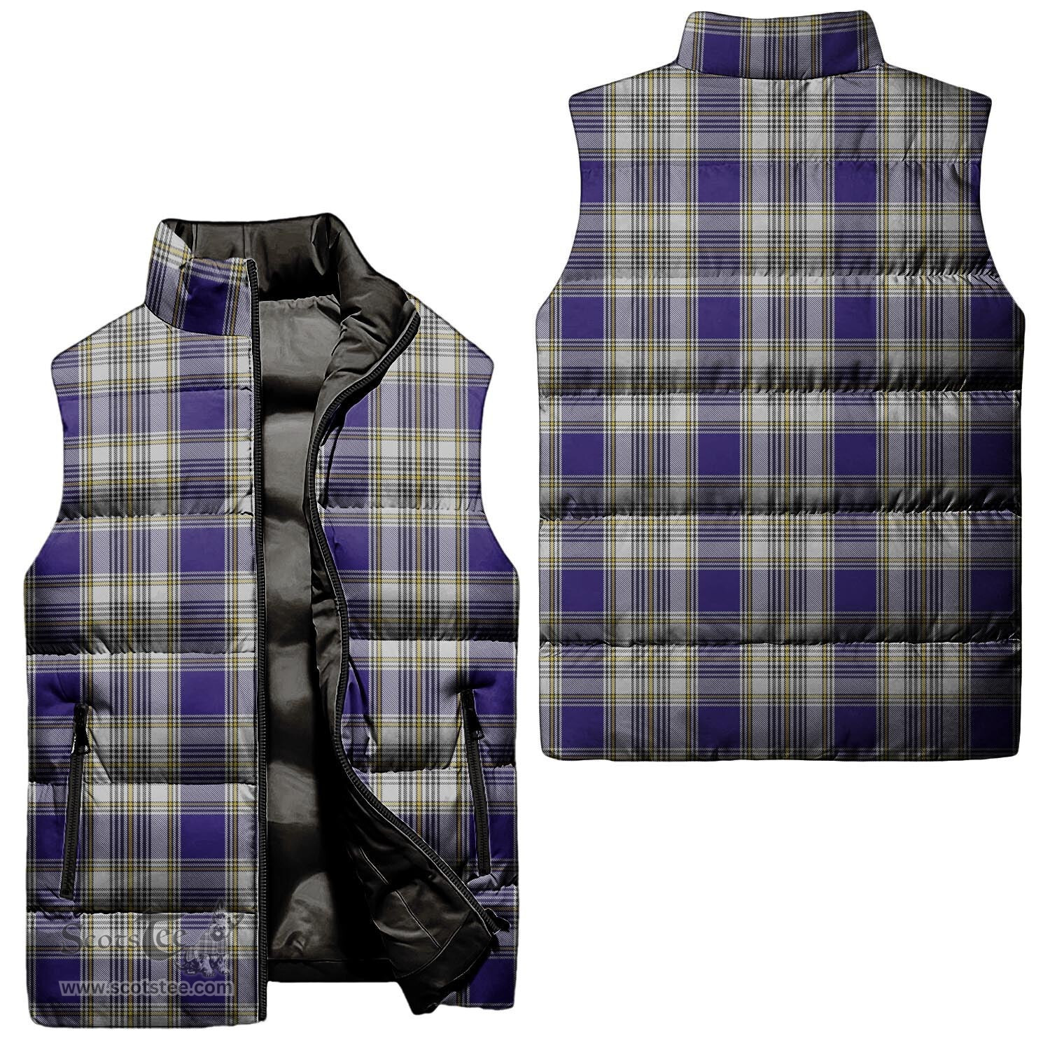 Scottish Livingston Dress Tartan Tartan Puffer Vest, Tartan Plaid Sleeveless Down Jacket Scottish Plaid Tartan Plaid - ScotsTee - scotstee.com