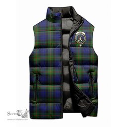 Scottish Gunn Modern Clan Tartan Puffer Vest, Family Crest Plaid Sleeveless Down Jacket Scottish Plaid Tartan Plaid - ScotsTee - scotstee.com