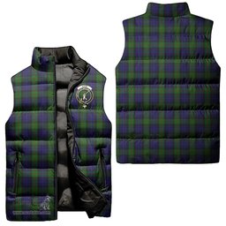 Scottish Gunn Clan Tartan Puffer Vest, Family Crest Plaid Sleeveless Down Jacket Scottish Plaid Tartan Plaid - ScotsTee - scotstee.com