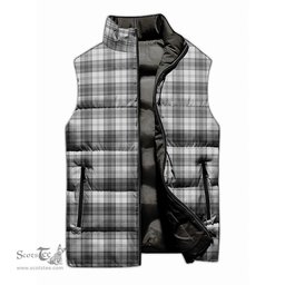 Scottish Douglas Grey Modern Tartan Tartan Puffer Vest, Tartan Plaid Sleeveless Down Jacket Scottish Plaid Tartan Plaid - ScotsTee - scotstee.com