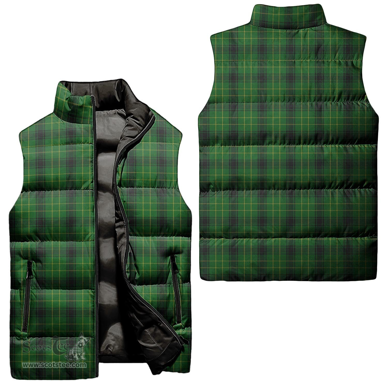 Scottish MacArthur Highland Tartan Tartan Puffer Vest, Tartan Plaid Sleeveless Down Jacket Scottish Plaid Tartan Plaid - ScotsTee - scotstee.com
