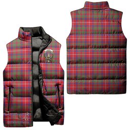 Scottish Shaw Red Modern Clan Tartan Puffer Vest, Family Crest Plaid Sleeveless Down Jacket Scottish Plaid Tartan Plaid - ScotsTee - scotstee.com