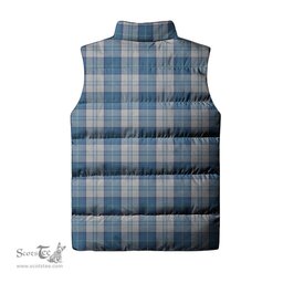 Scottish Menzies Dress Blue and White Tartan Tartan Puffer Vest, Tartan Plaid Sleeveless Down Jacket Scottish Plaid Tartan Plaid - ScotsTee - scotstee.com