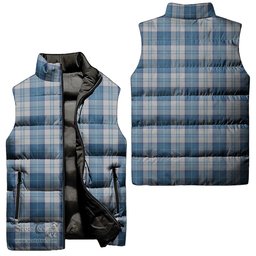 Scottish Menzies Dress Blue and White Tartan Tartan Puffer Vest, Tartan Plaid Sleeveless Down Jacket Scottish Plaid Tartan Plaid - ScotsTee - scotstee.com