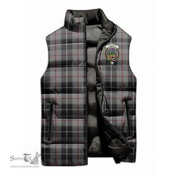 Scottish Thompson Grey Clan Tartan Puffer Vest, Family Crest Plaid Sleeveless Down Jacket Scottish Plaid Tartan Plaid - ScotsTee - scotstee.com