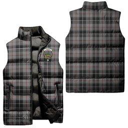 Scottish Thompson Grey Clan Tartan Puffer Vest, Family Crest Plaid Sleeveless Down Jacket Scottish Plaid Tartan Plaid - ScotsTee - scotstee.com