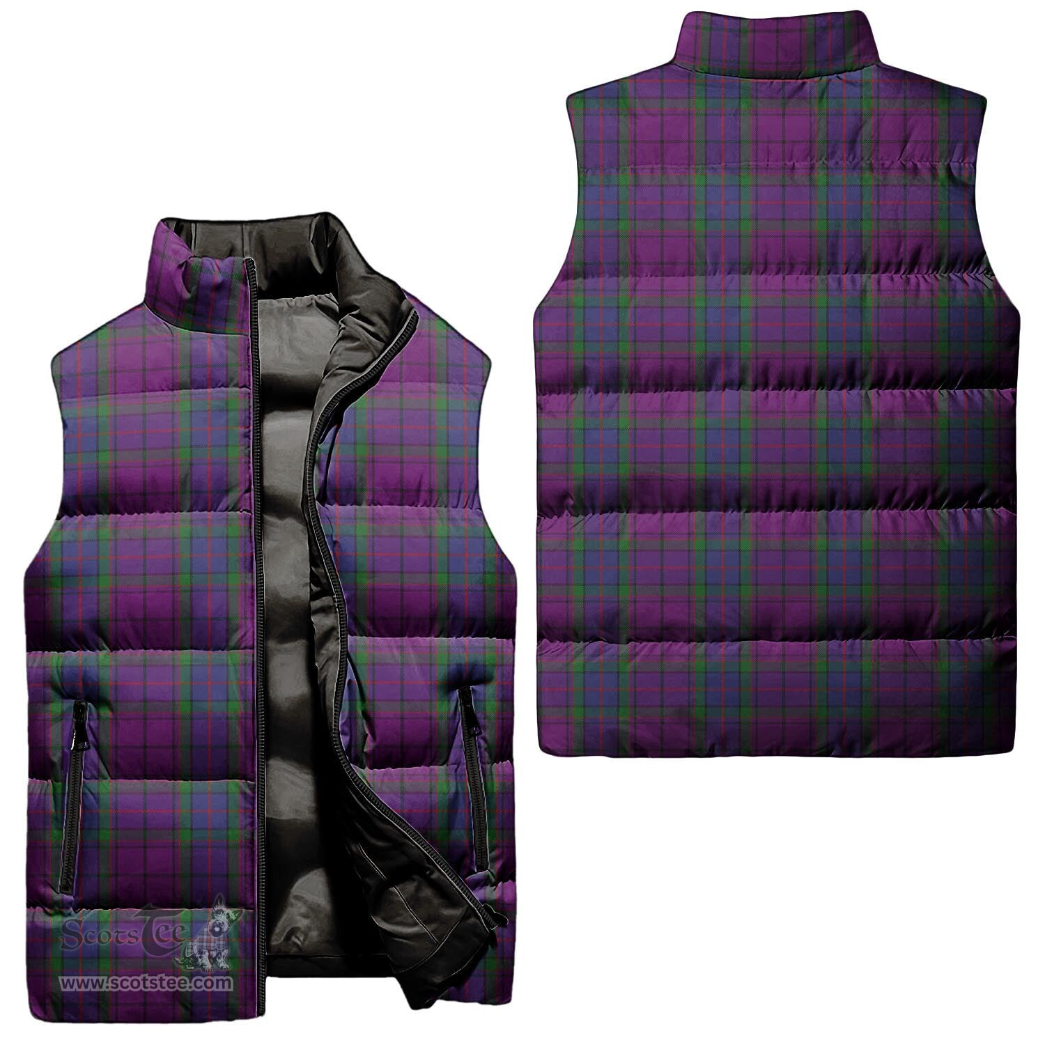 Scottish Wardlaw Tartan Tartan Puffer Vest, Tartan Plaid Sleeveless Down Jacket Scottish Plaid Tartan Plaid - ScotsTee - scotstee.com