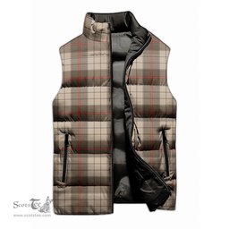 Scottish Ulster Brown Modern Tartan Tartan Puffer Vest, Tartan Plaid Sleeveless Down Jacket Scottish Plaid Tartan Plaid - ScotsTee - scotstee.com