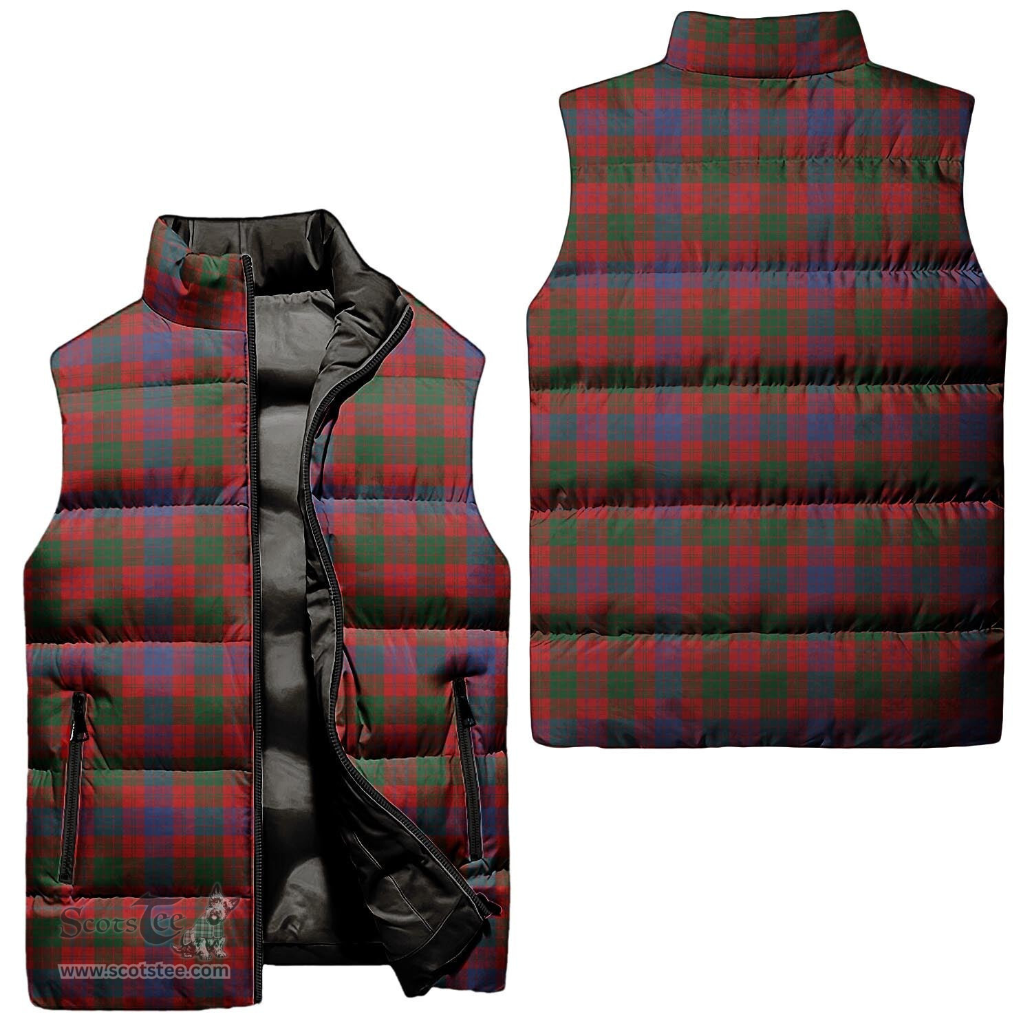 Scottish Ross Tartan Tartan Puffer Vest, Tartan Plaid Sleeveless Down Jacket Scottish Plaid Tartan Plaid - ScotsTee - scotstee.com