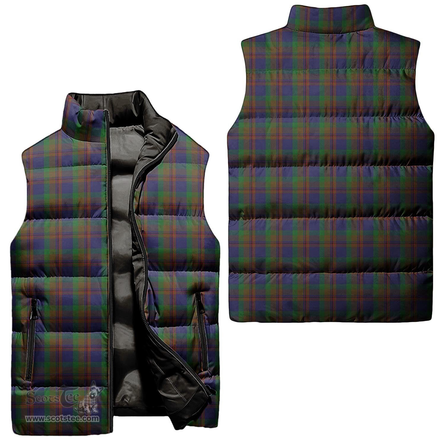 Scottish Mann Tartan Tartan Puffer Vest, Tartan Plaid Sleeveless Down Jacket Scottish Plaid Tartan Plaid - ScotsTee - scotstee.com