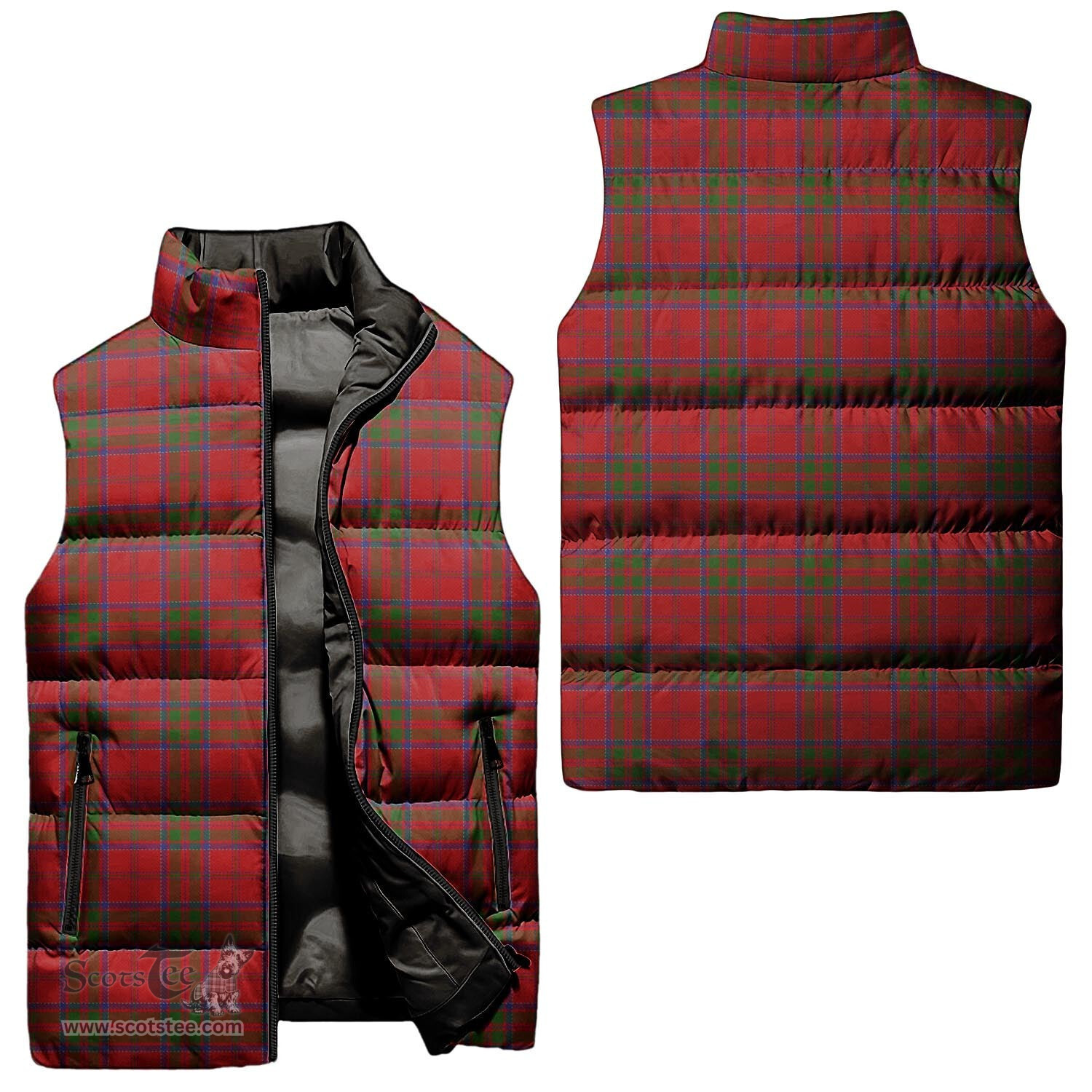 Scottish MacDonell of Keppoch Tartan Tartan Puffer Vest, Tartan Plaid Sleeveless Down Jacket Scottish Plaid Tartan Plaid - ScotsTee - scotstee.com