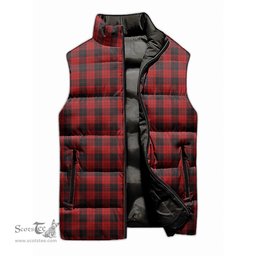 Scottish MacLeod Black and Red Tartan Tartan Puffer Vest, Tartan Plaid Sleeveless Down Jacket Scottish Plaid Tartan Plaid - ScotsTee - scotstee.com