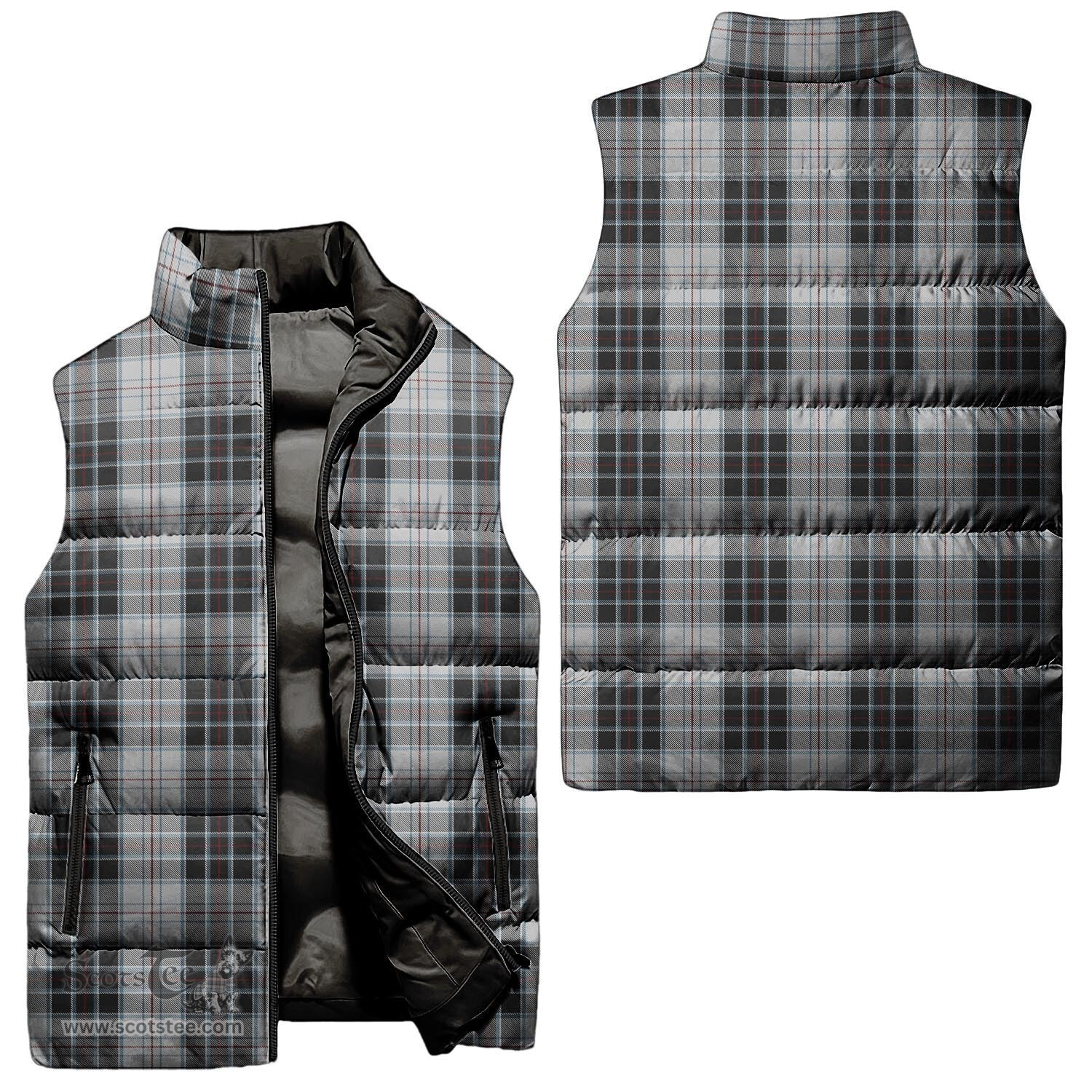 Scottish MacRae Dress Tartan Tartan Puffer Vest, Tartan Plaid Sleeveless Down Jacket Scottish Plaid Tartan Plaid - ScotsTee - scotstee.com