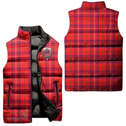 Scottish Rose Modern Clan Tartan Puffer Vest, Family Crest Plaid Sleeveless Down Jacket Scottish Plaid Tartan Plaid - ScotsTee - scotstee.com