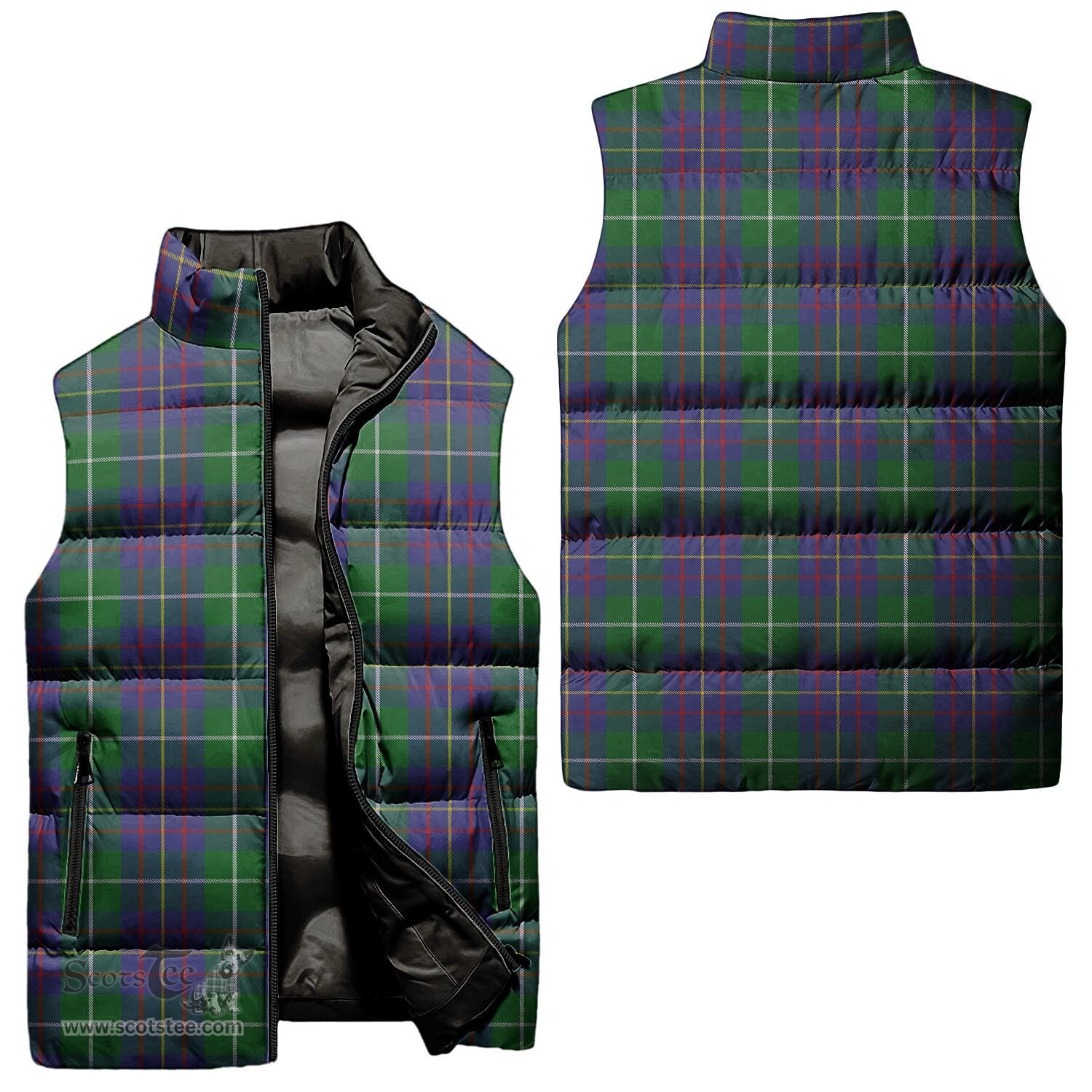 Scottish MacIntyre Inglis Tartan Tartan Puffer Vest, Tartan Plaid Sleeveless Down Jacket Scottish Plaid Tartan Plaid - ScotsTee - scotstee.com