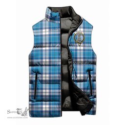 Scottish Roberton Clan Tartan Puffer Vest, Family Crest Plaid Sleeveless Down Jacket Scottish Plaid Tartan Plaid - ScotsTee - scotstee.com