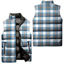 Scottish Stewart Muted Blue Tartan Tartan Puffer Vest, Tartan Plaid Sleeveless Down Jacket Scottish Plaid Tartan Plaid - ScotsTee - scotstee.com