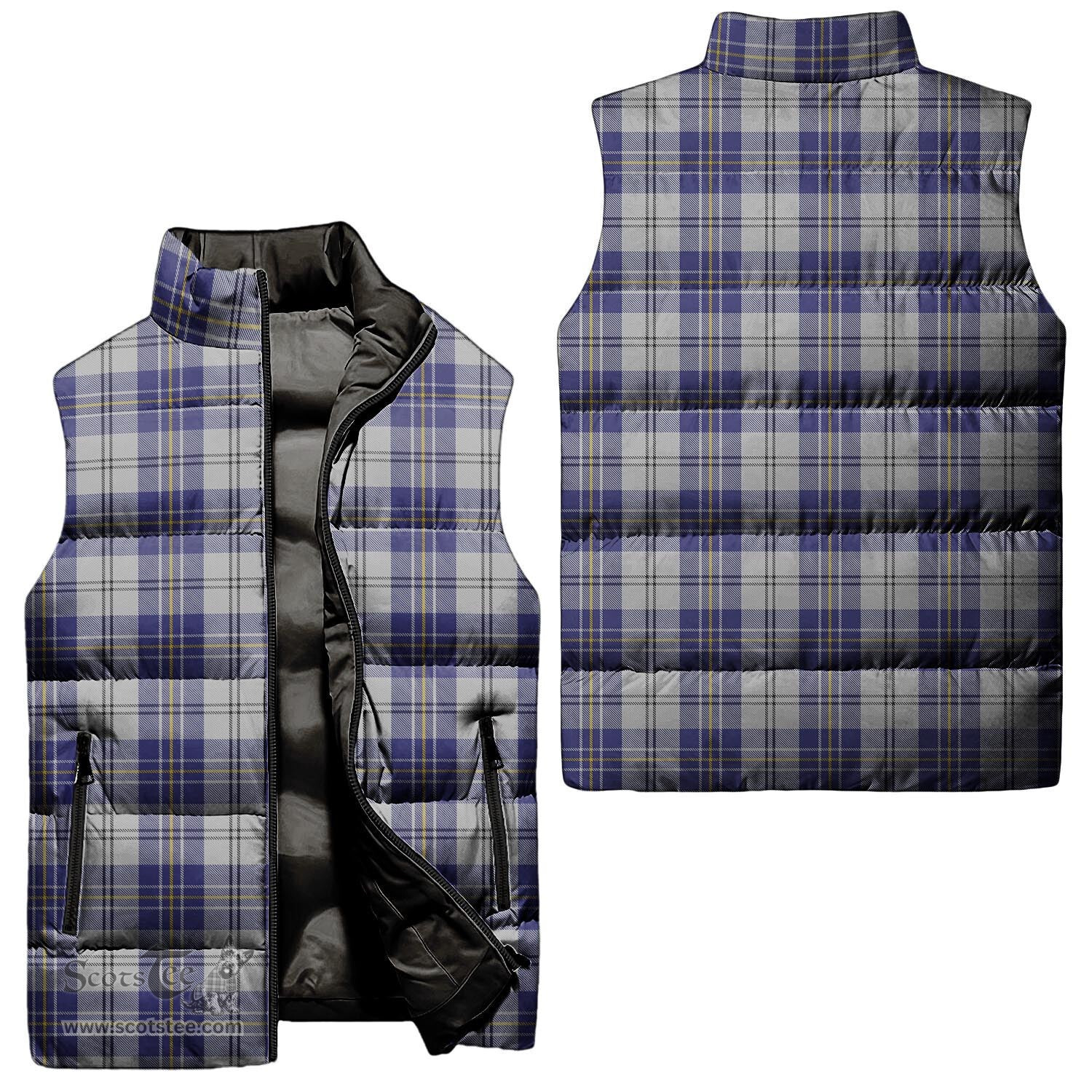 Scottish MacPherson Dress Blue Tartan Tartan Puffer Vest, Tartan Plaid Sleeveless Down Jacket Scottish Plaid Tartan Plaid - ScotsTee - scotstee.com
