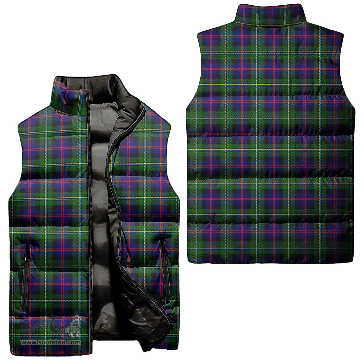 Scottish Malcolm Tartan Tartan Puffer Vest, Tartan Plaid Sleeveless Down Jacket Scottish Plaid Tartan Plaid - ScotsTee - scotstee.com