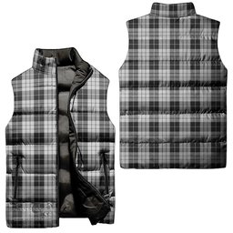 Scottish MacLeod Black and White Tartan Tartan Puffer Vest, Tartan Plaid Sleeveless Down Jacket Scottish Plaid Tartan Plaid - ScotsTee - scotstee.com