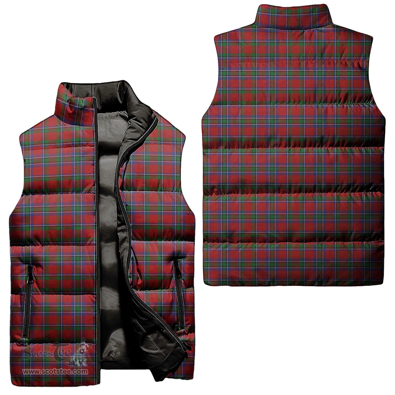 Scottish Sinclair Tartan Tartan Puffer Vest, Tartan Plaid Sleeveless Down Jacket Scottish Plaid Tartan Plaid - ScotsTee - scotstee.com