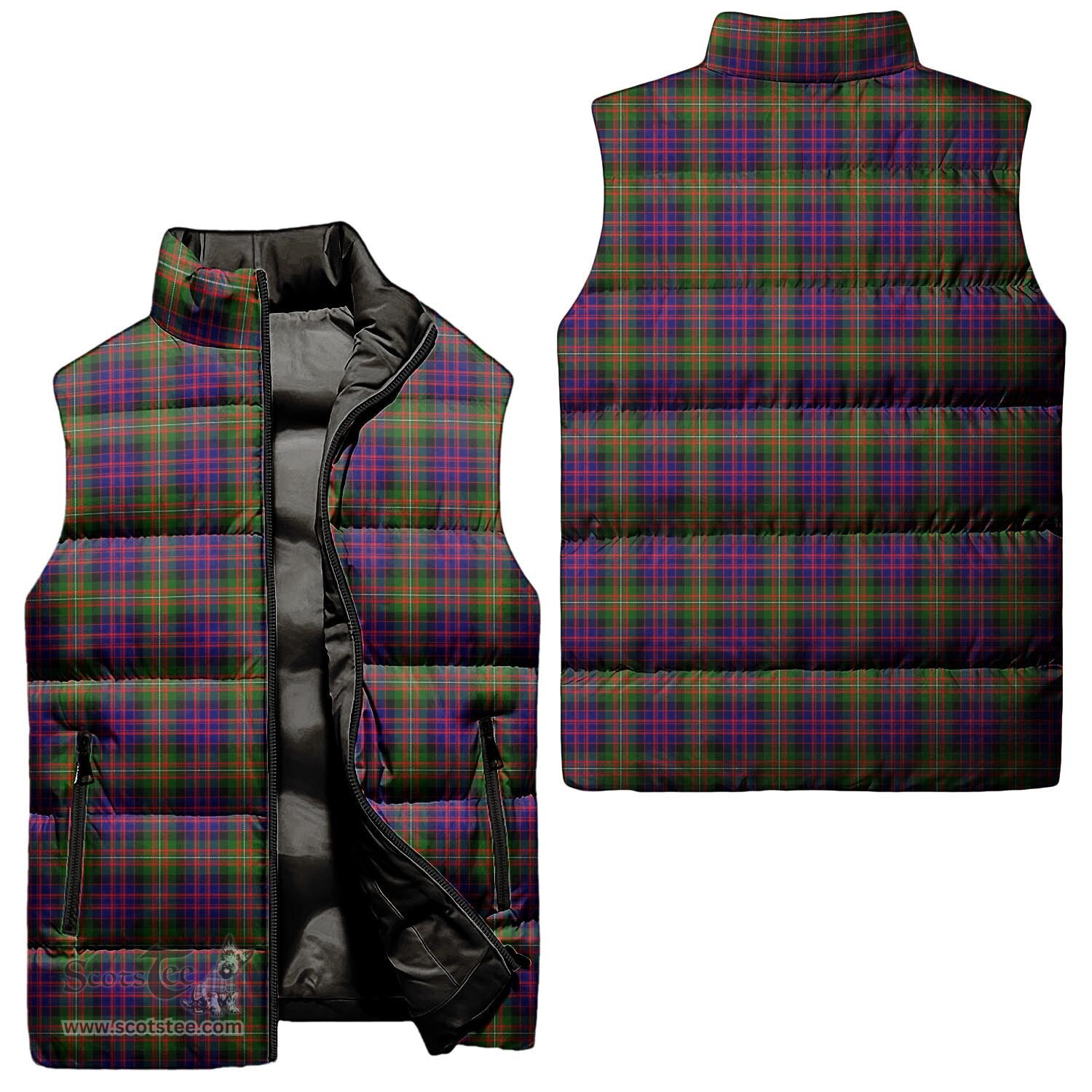 Scottish MacDonell of Glengarry Modern Tartan Tartan Puffer Vest, Tartan Plaid Sleeveless Down Jacket Scottish Plaid Tartan Plaid - ScotsTee - scotstee.com