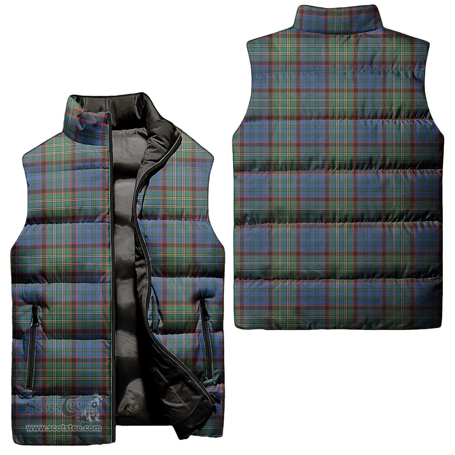 Scottish Nicolson Hunting Ancient Tartan Tartan Puffer Vest, Tartan Plaid Sleeveless Down Jacket Scottish Plaid Tartan Plaid - ScotsTee - scotstee.com