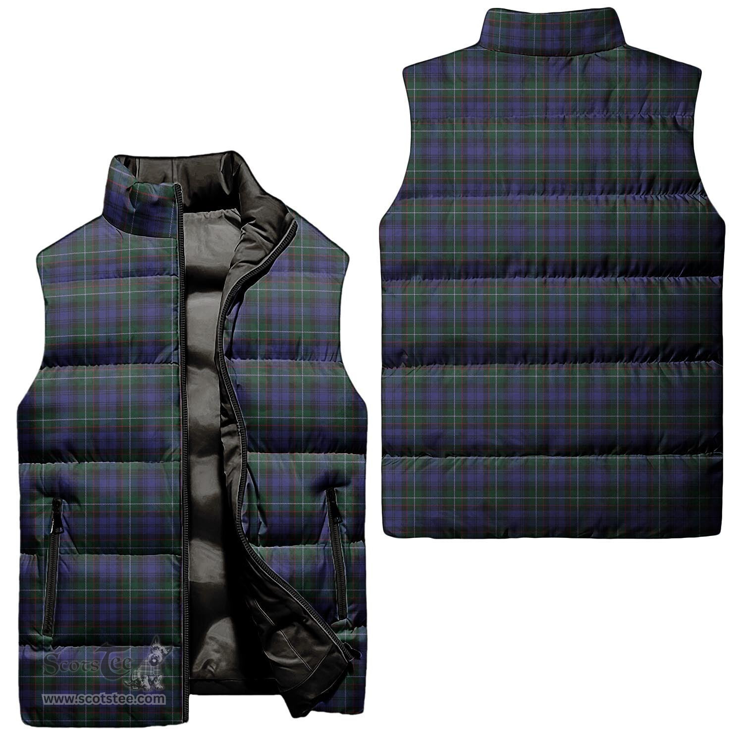 Scottish Sempill Tartan Tartan Puffer Vest, Tartan Plaid Sleeveless Down Jacket Scottish Plaid Tartan Plaid - ScotsTee - scotstee.com