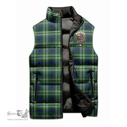 Scottish Spottiswood Clan Tartan Puffer Vest, Family Crest Plaid Sleeveless Down Jacket Scottish Plaid Tartan Plaid - ScotsTee - scotstee.com