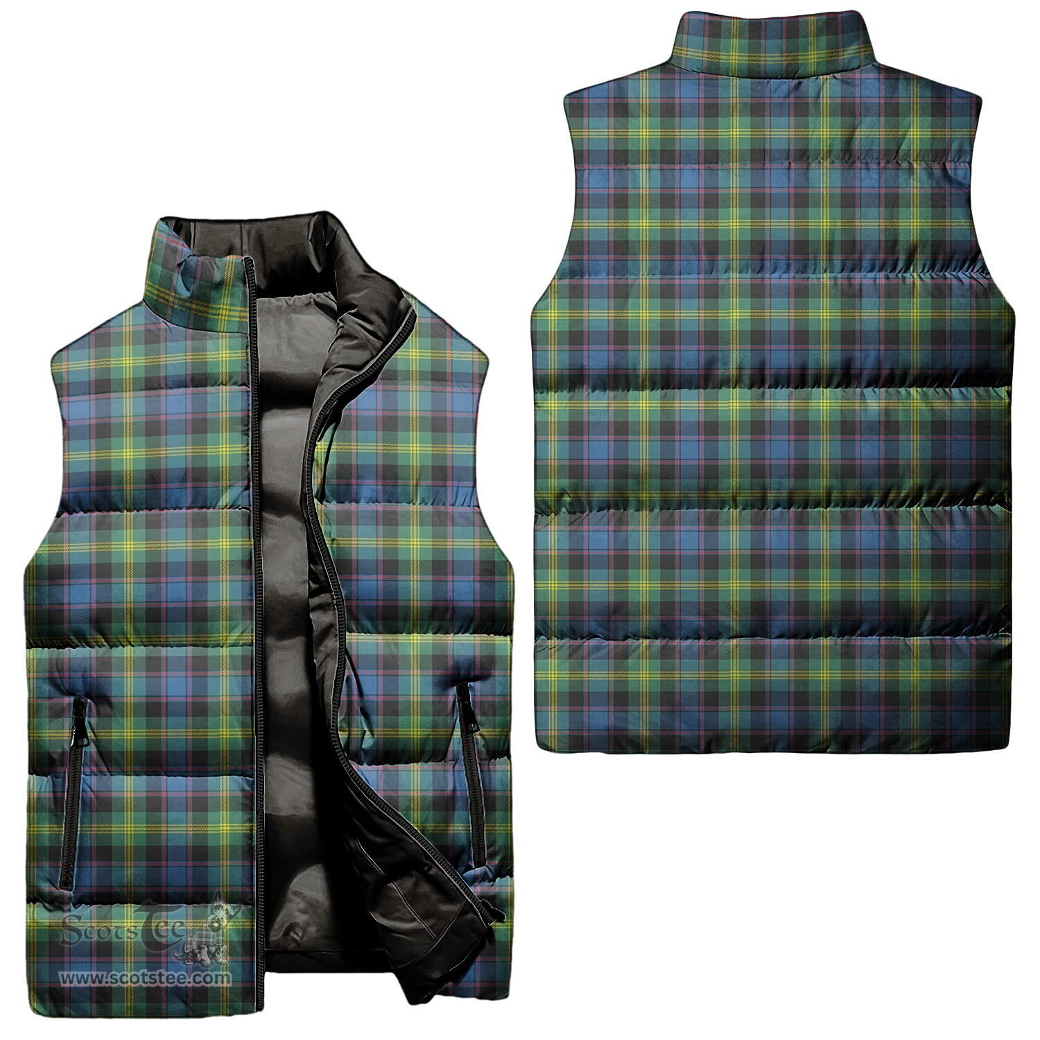 Scottish Watson Ancient Tartan Tartan Puffer Vest, Tartan Plaid Sleeveless Down Jacket Scottish Plaid Tartan Plaid - ScotsTee - scotstee.com