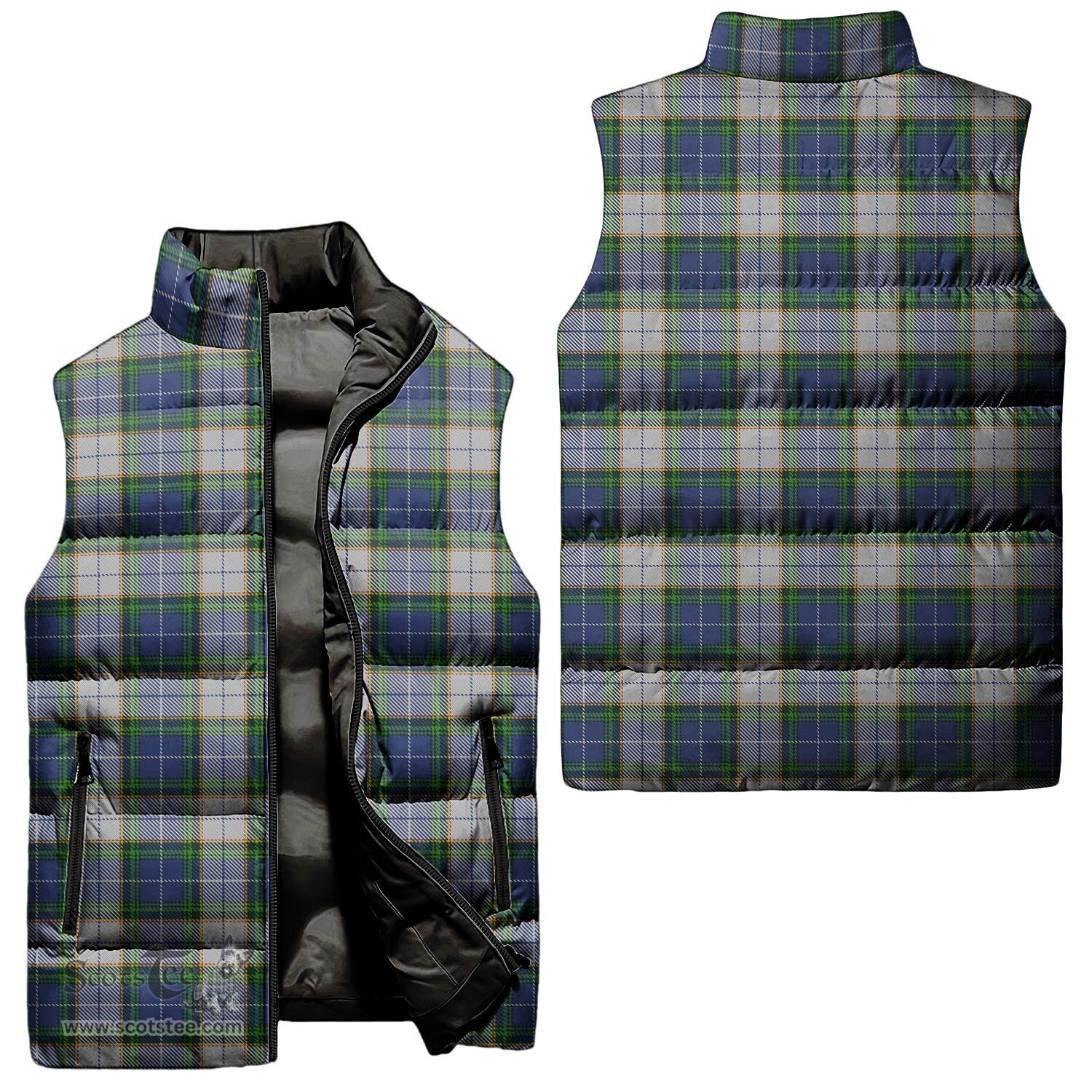 Scottish Nova Scotia District Dress Tartan Tartan Puffer Vest, Tartan Plaid Sleeveless Down Jacket Scottish Plaid Tartan Plaid - ScotsTee - scotstee.com