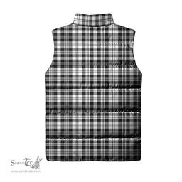 Scottish Scott Black White Clan Tartan Puffer Vest, Family Crest Plaid Sleeveless Down Jacket Scottish Plaid Tartan Plaid - ScotsTee - scotstee.com