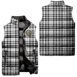 Scottish Scott Black White Clan Tartan Puffer Vest, Family Crest Plaid Sleeveless Down Jacket Scottish Plaid Tartan Plaid - ScotsTee - scotstee.com