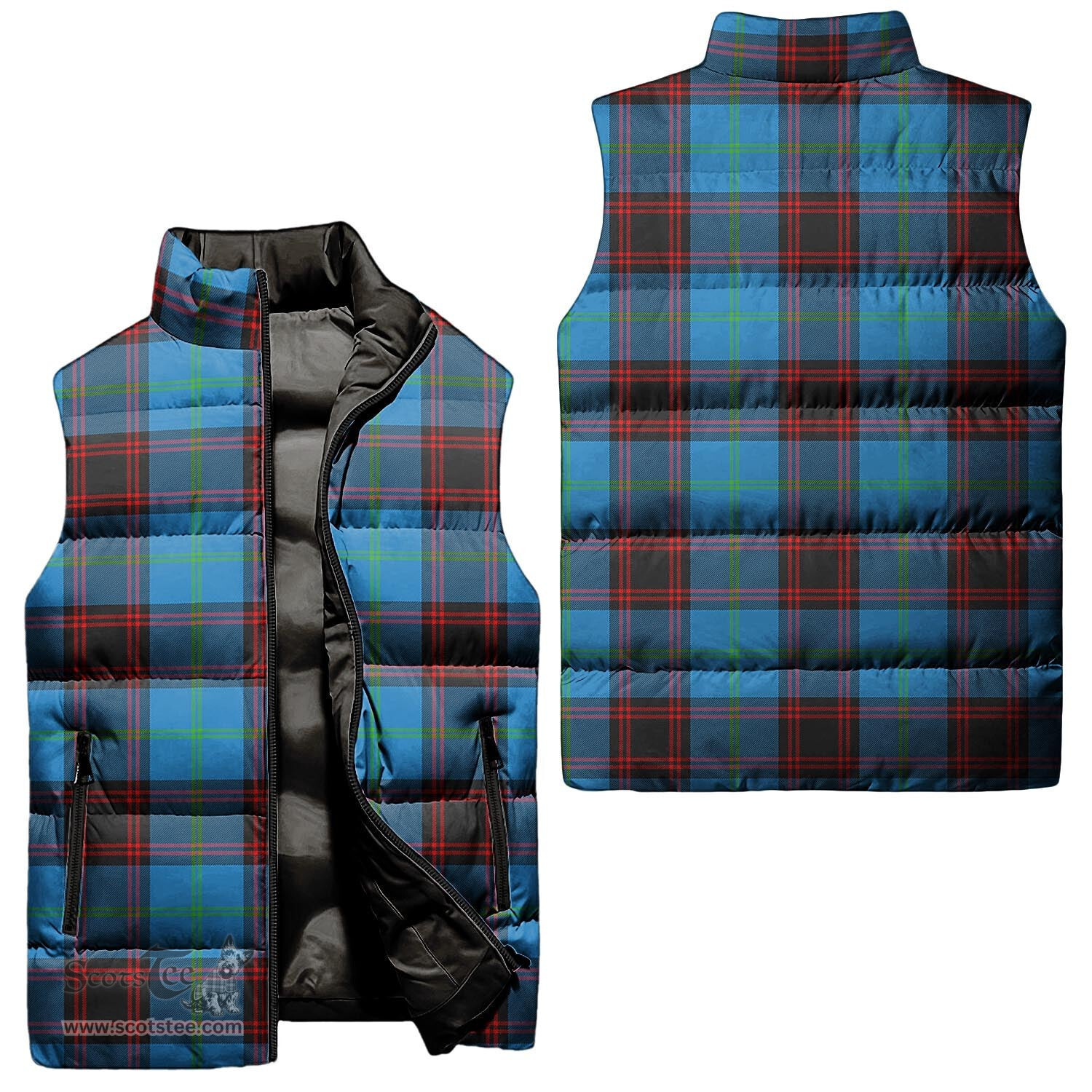 Scottish Wedderburn Tartan Tartan Puffer Vest, Tartan Plaid Sleeveless Down Jacket Scottish Plaid Tartan Plaid - ScotsTee - scotstee.com
