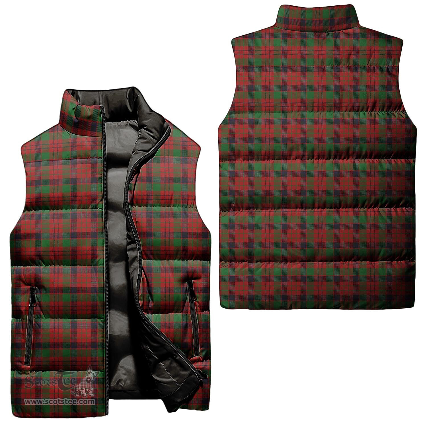 Scottish MacNicol Tartan Tartan Puffer Vest, Tartan Plaid Sleeveless Down Jacket Scottish Plaid Tartan Plaid - ScotsTee - scotstee.com